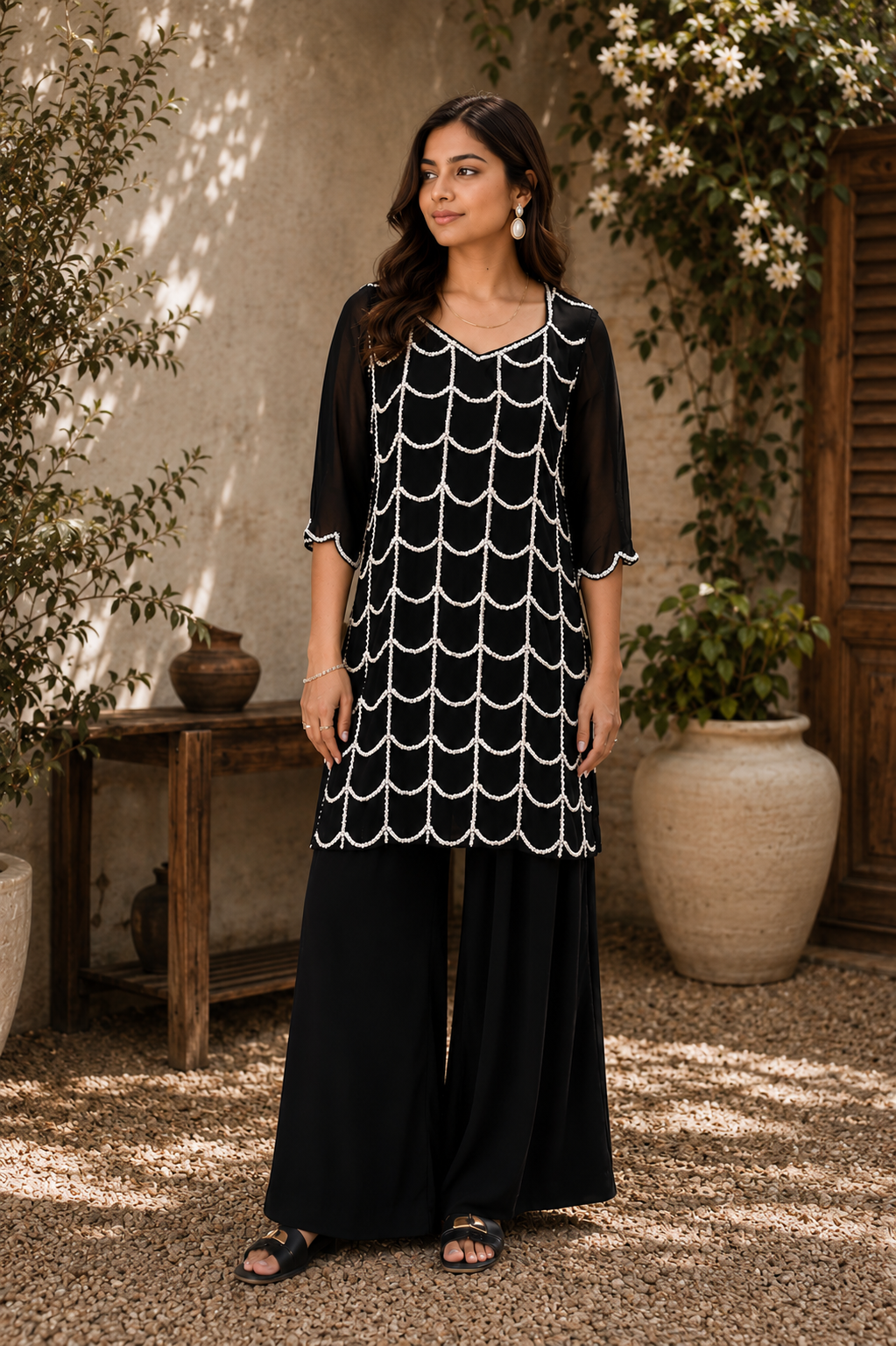 Scalloped Pearl Co-Ord Set