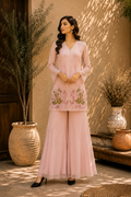 Flamingo Embroidered Sharara Set