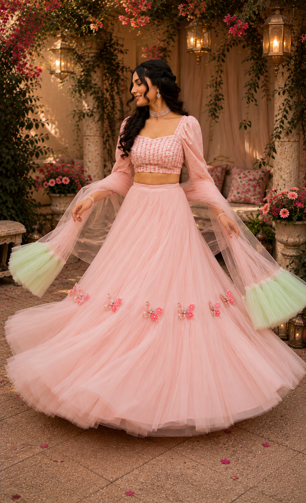 Blush Butterfly Lehenga Set