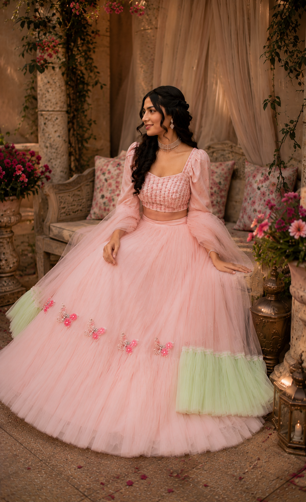 Blush Butterfly Lehenga Set