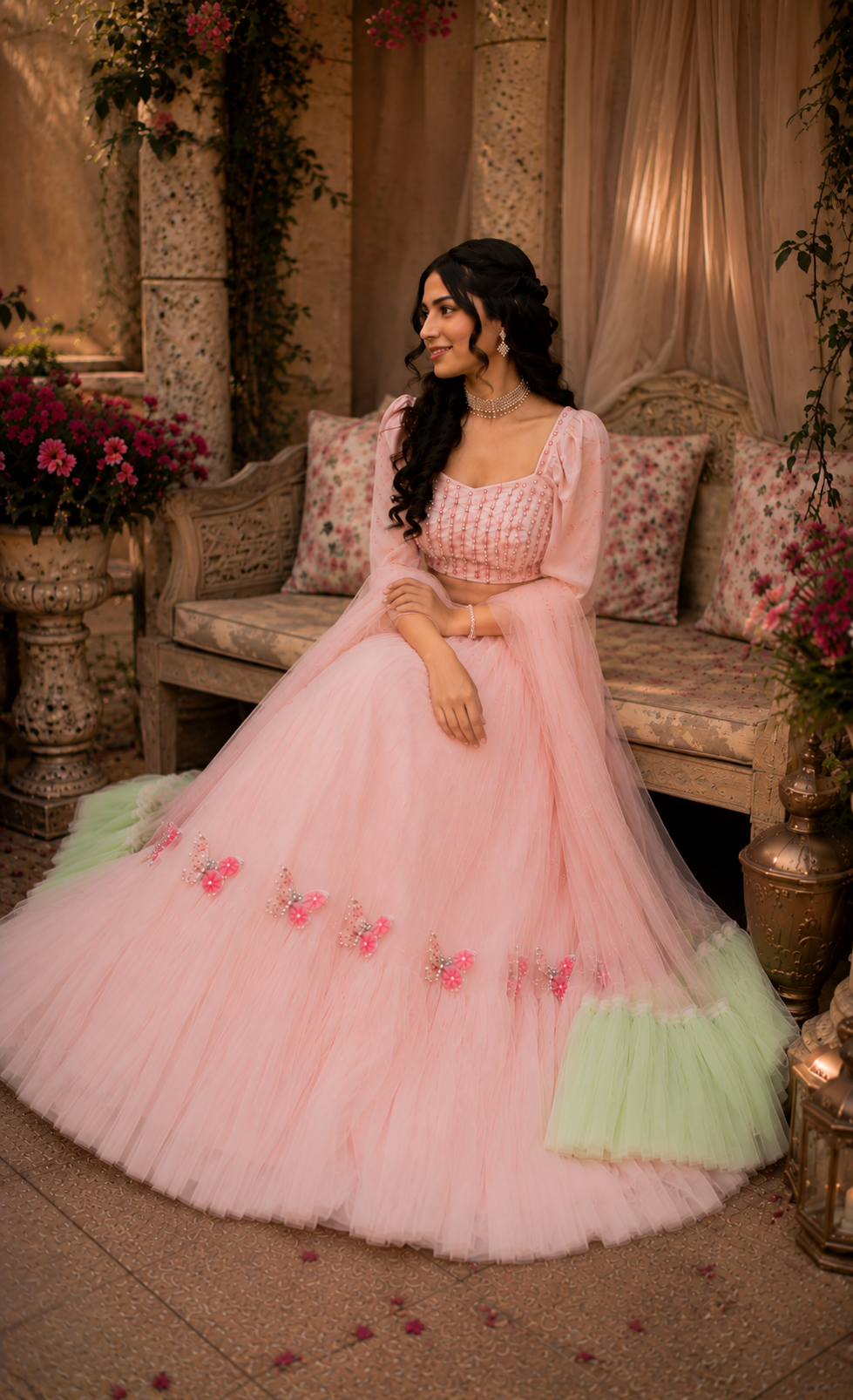 Blush Butterfly Lehenga Set