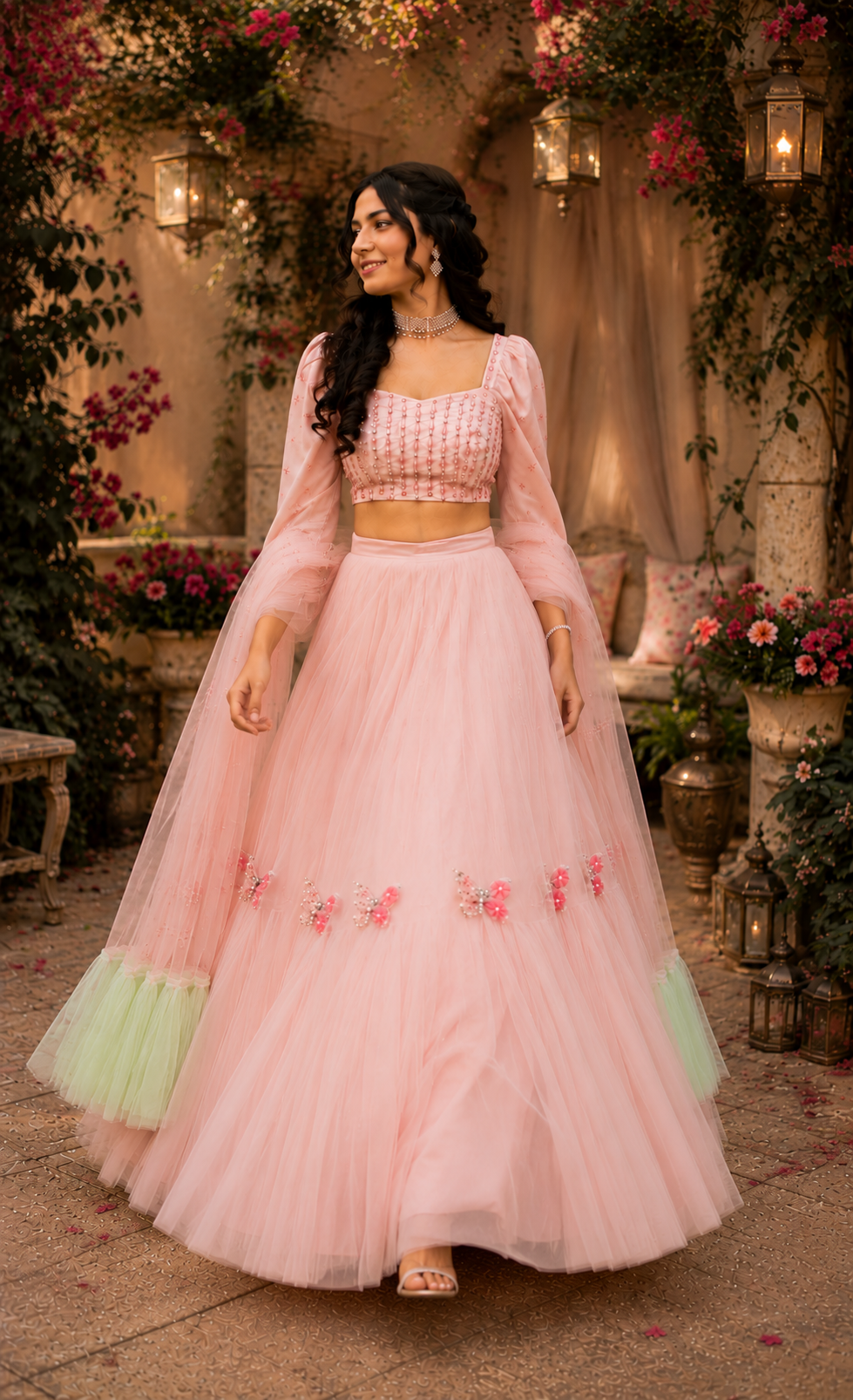 Blush Butterfly Lehenga Set