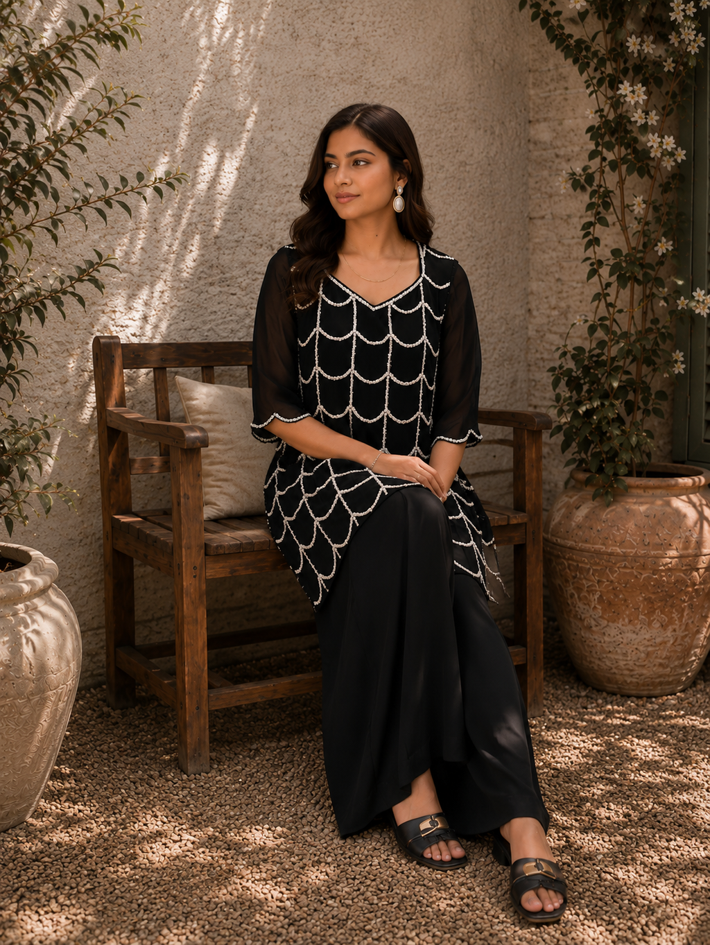 Scalloped Pearl Co-Ord Set