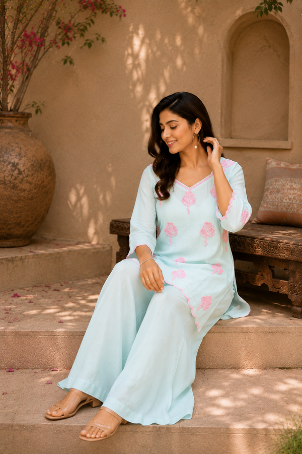 Rosebud Embroidered Co-Ord Set