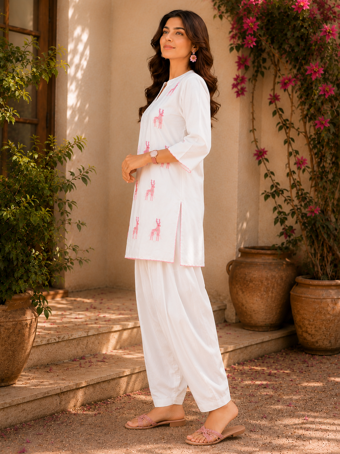 Reindeer Embroidered Co-Ord Set