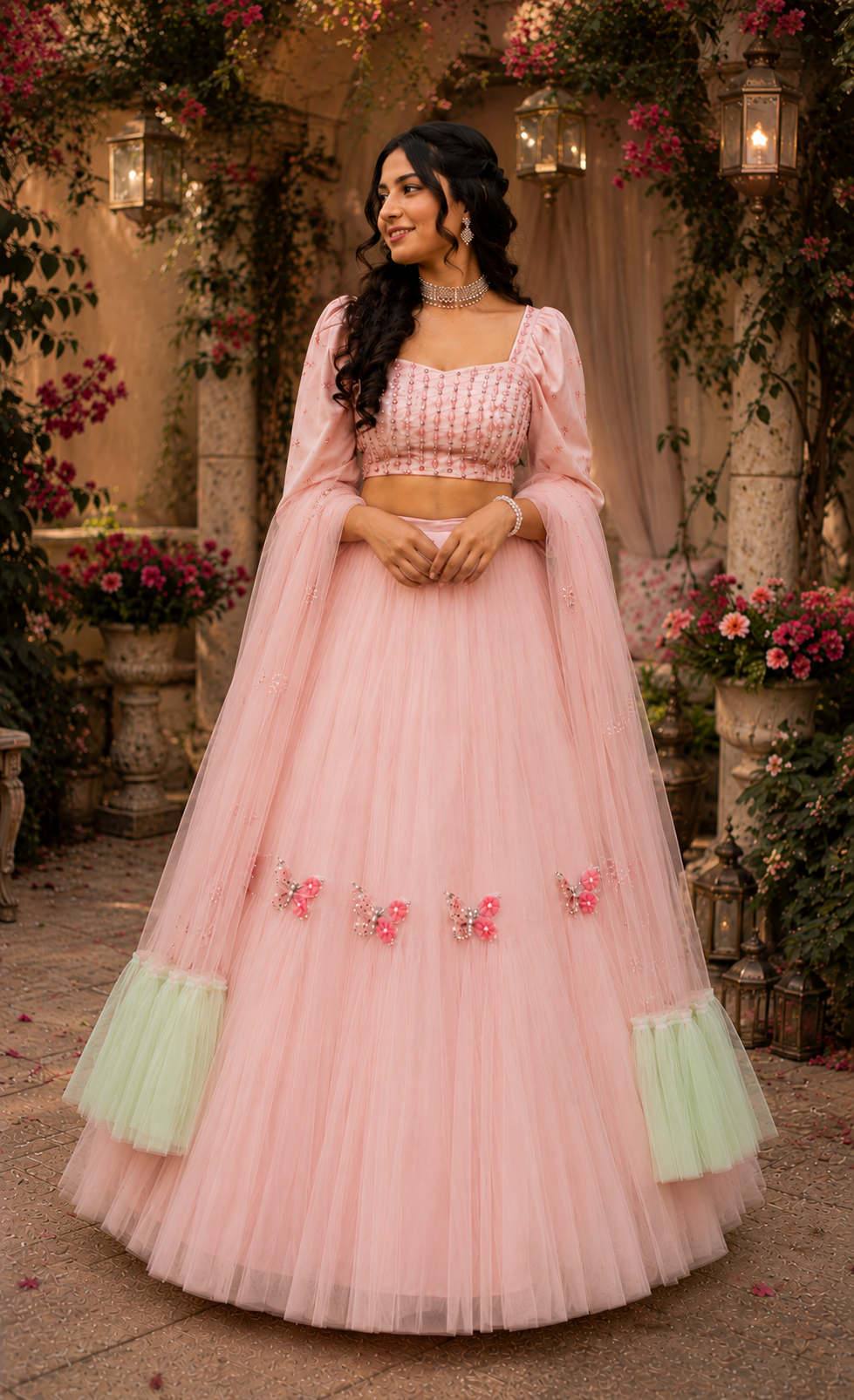 Blush Butterfly Lehenga Set