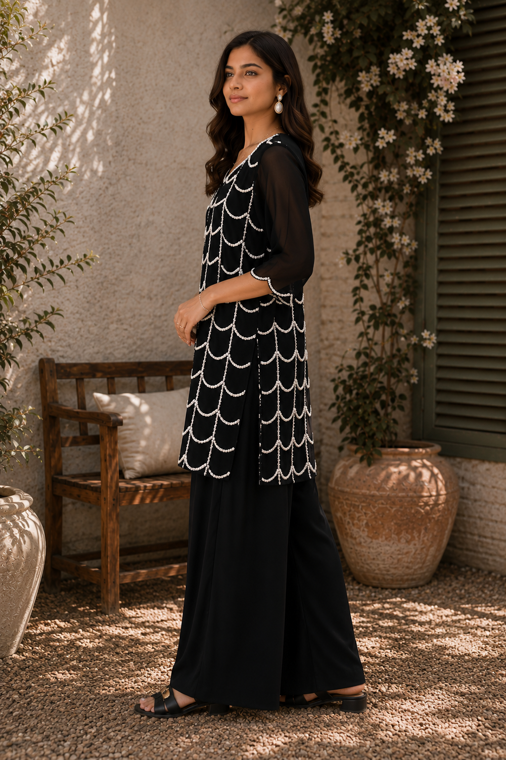 Scalloped Pearl Co-Ord Set