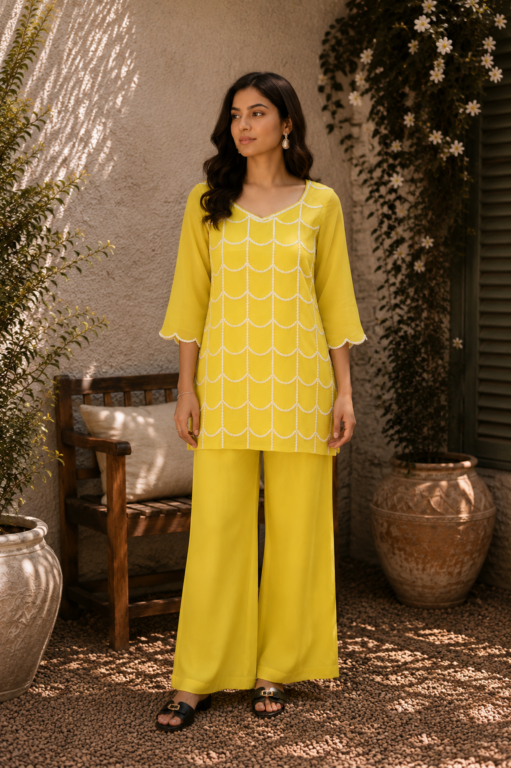 Scalloped Pearl Co-Ord Set