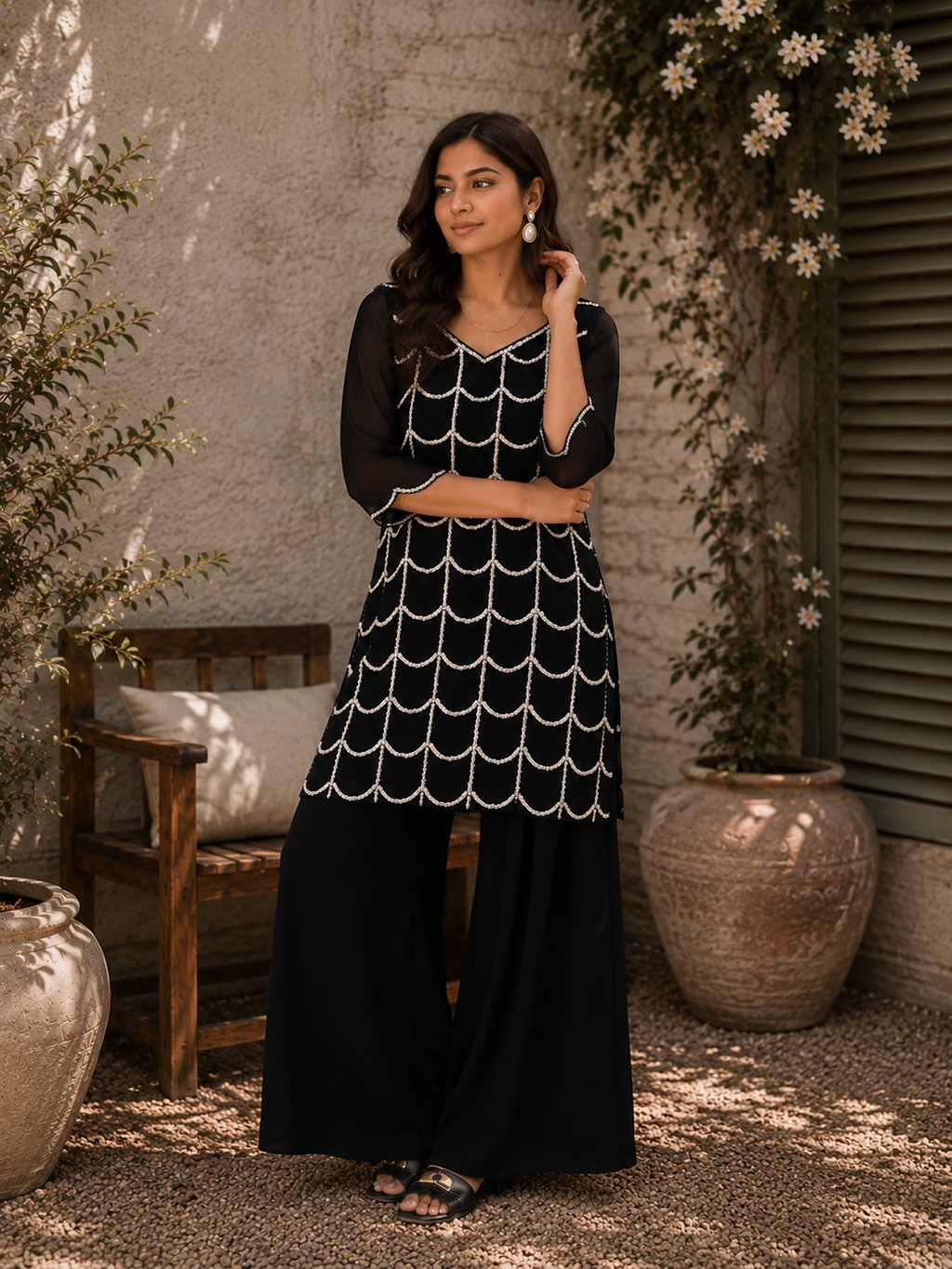 Scalloped Pearl Co-Ord Set