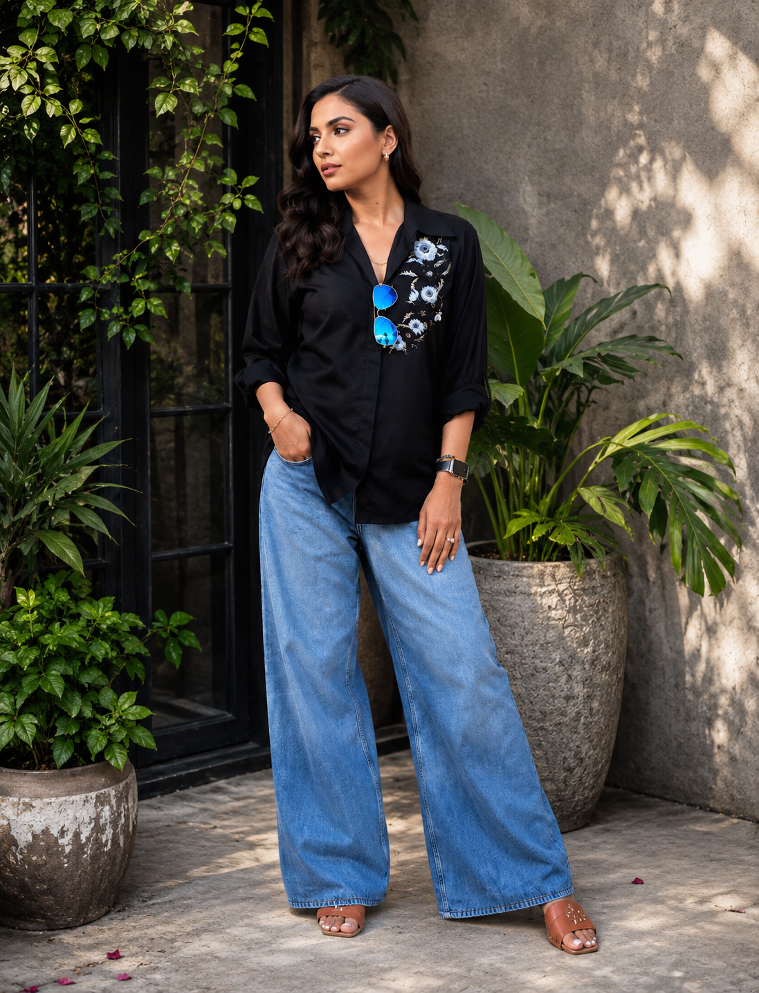 Floral Embroidered Shirt