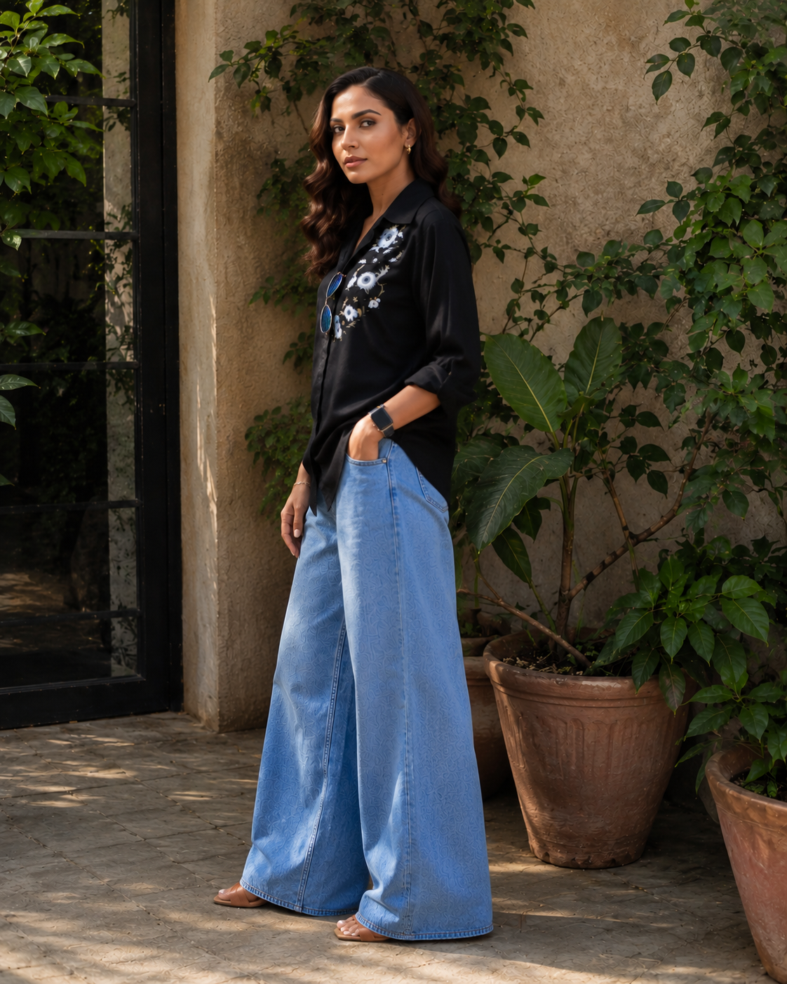 Floral Embroidered Shirt