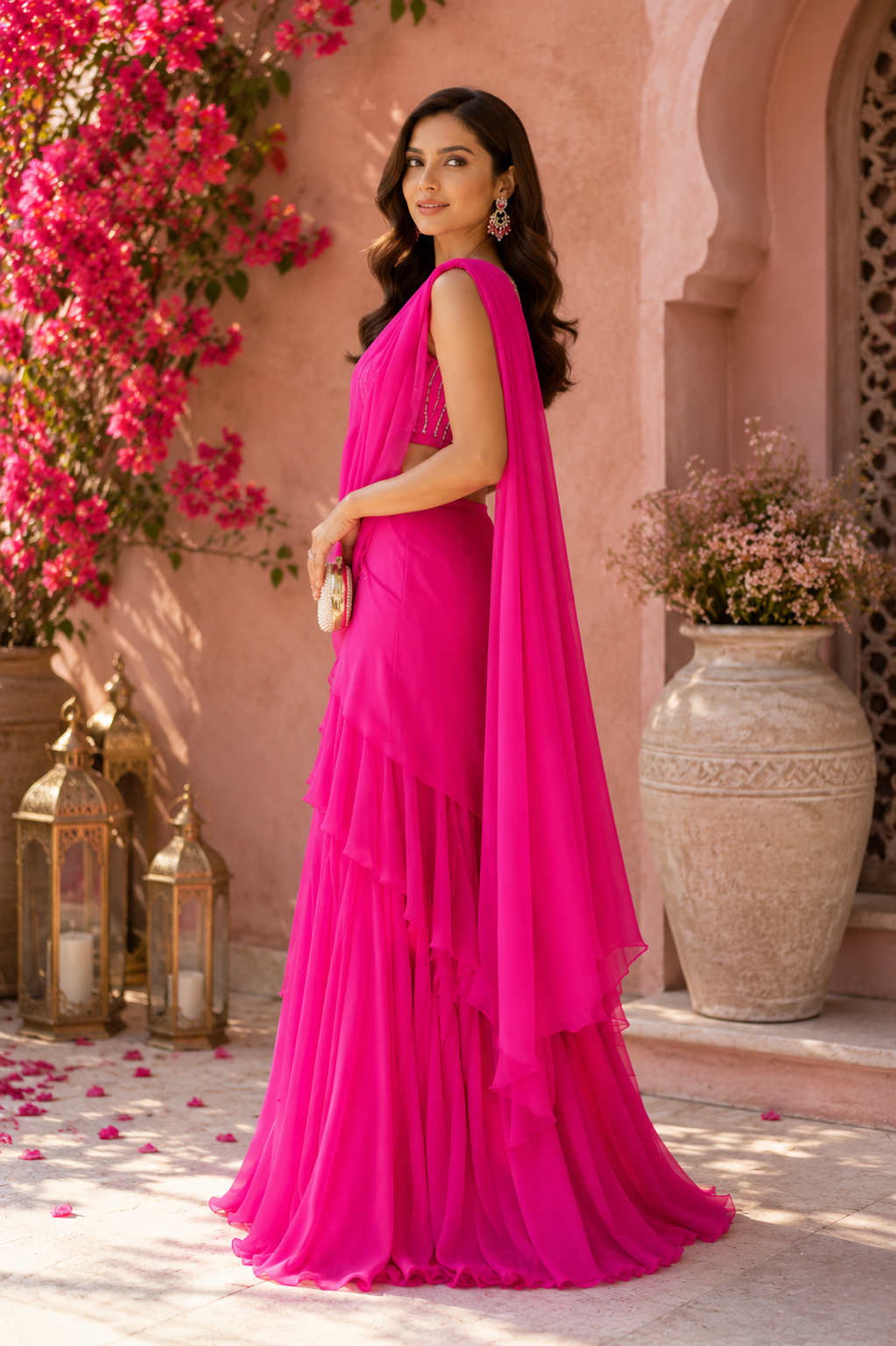 Pearl Embellished Drape Saree