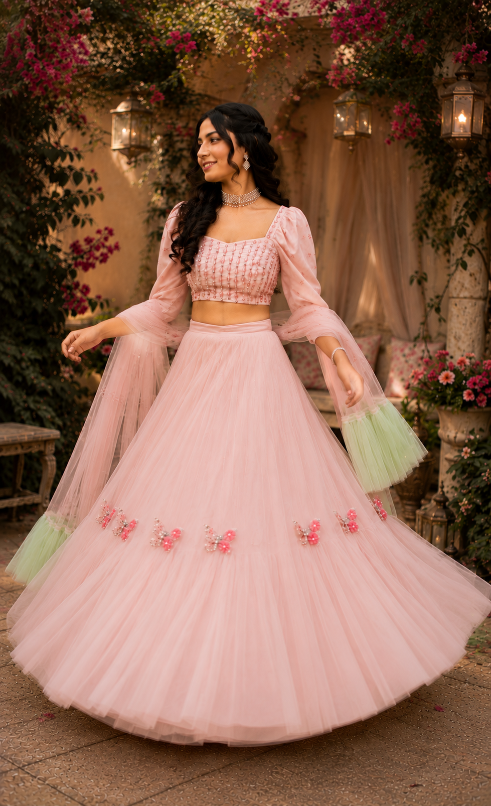Blush Butterfly Lehenga Set