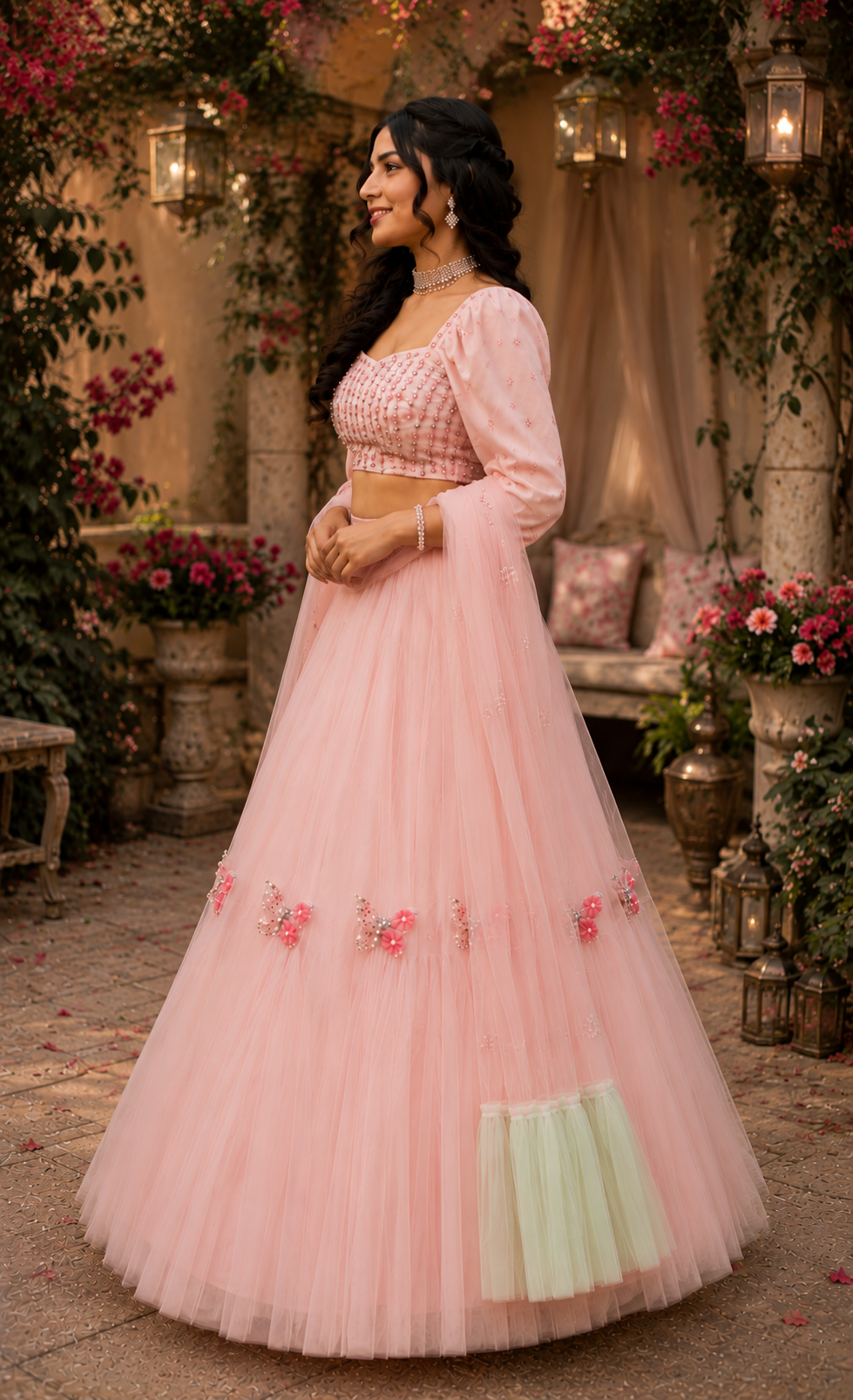 Blush Butterfly Lehenga Set