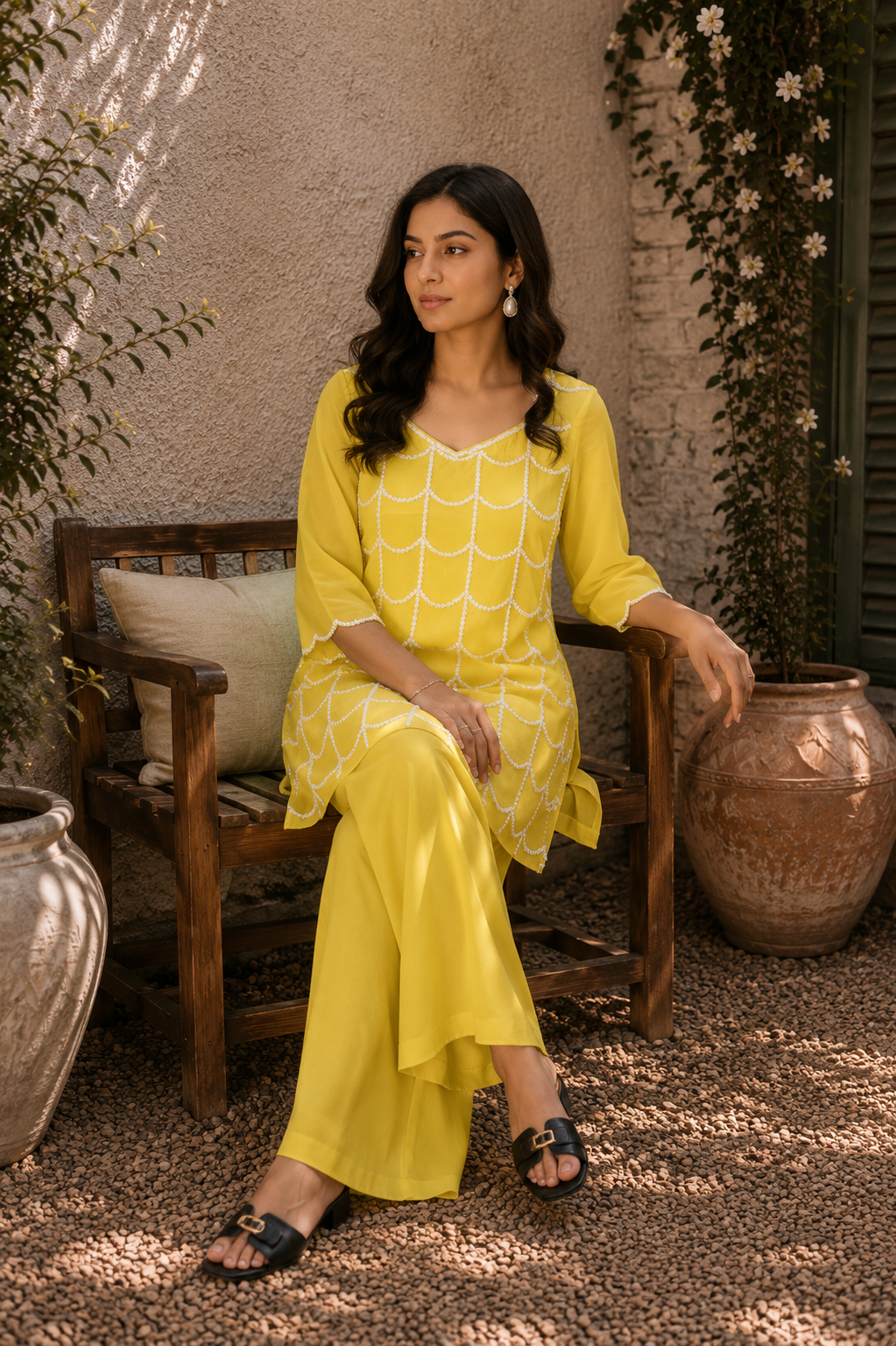 Scalloped Pearl Co-Ord Set