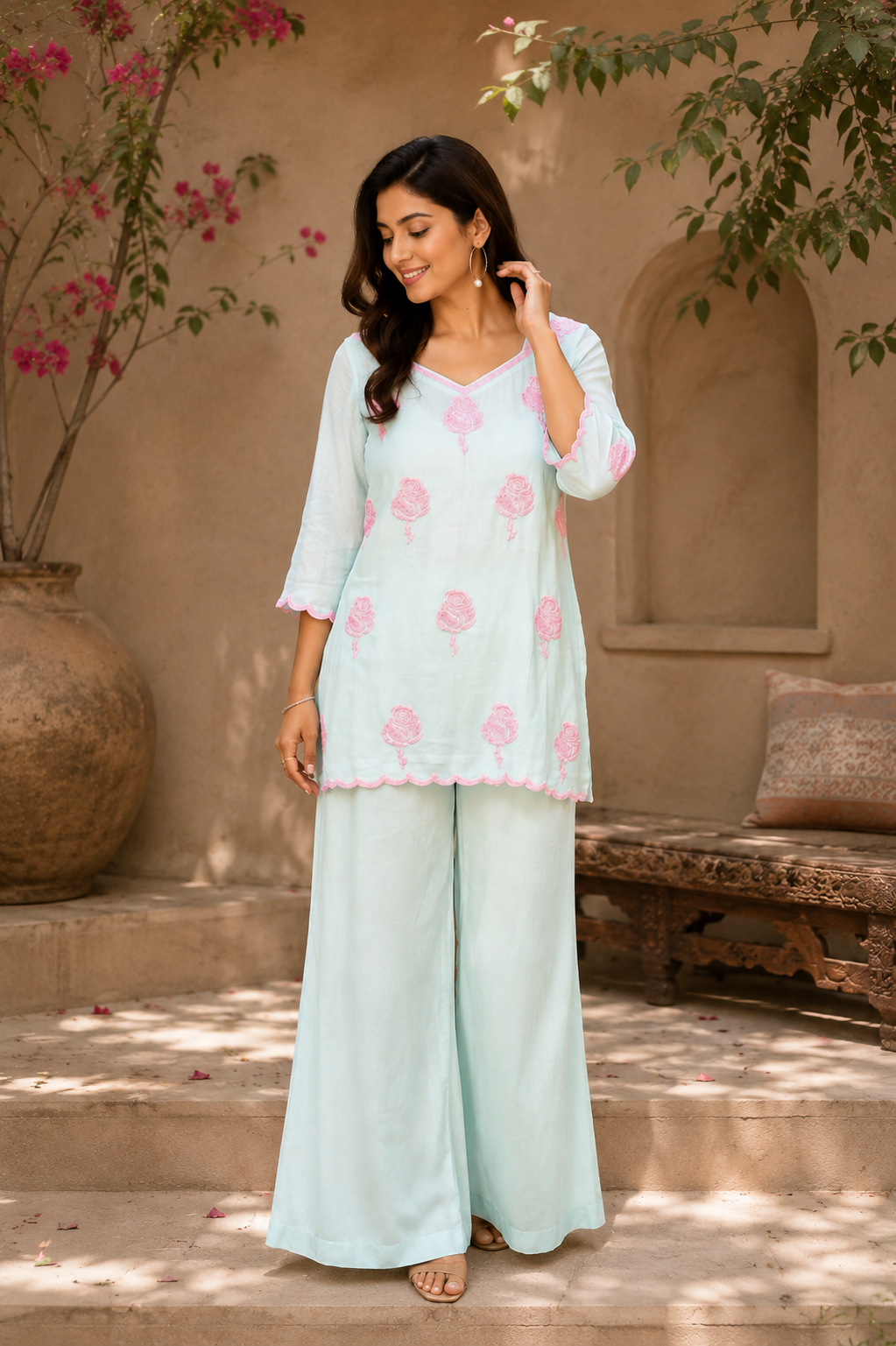 Rosebud Embroidered Co-Ord Set